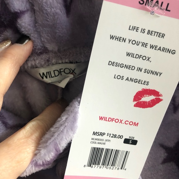 WILDFOX cozy warm plush tapered leg star jogger sweatpants NWT - Picture 6 of 6